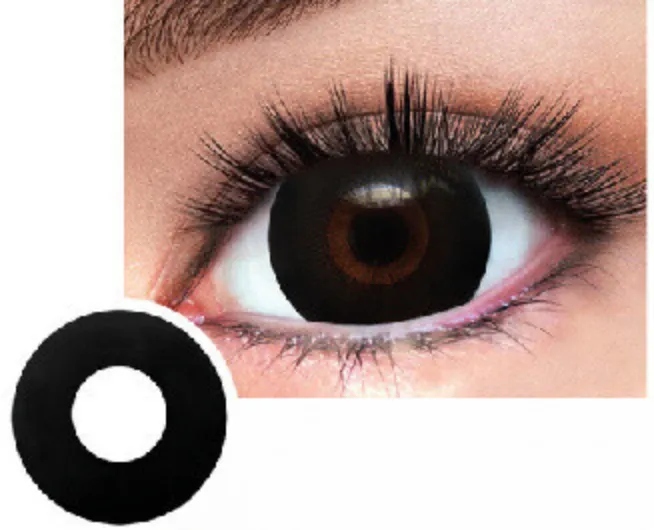 Soczewki jednodniowe kolorowe zerówki czarne oczy
