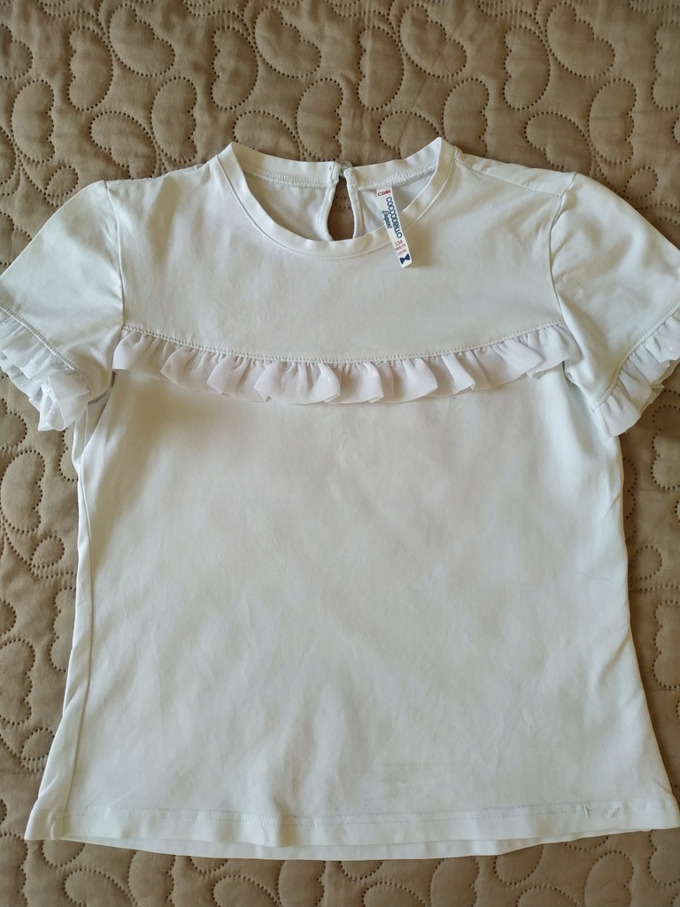 Cocodrillo, biała bluzeczka z falbanką, 134 cm