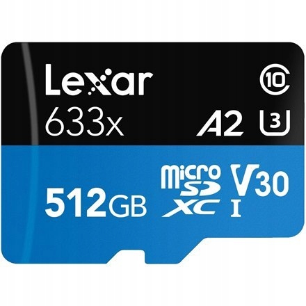 Lexar | High-Performance 633x | UHS-I | 512 GB | MicroSDXC | Flash memory c