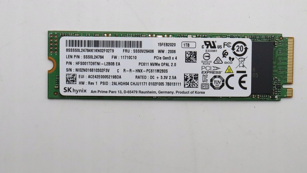 Lenovo SSD M.2 PCIe NVMe SSD 1TB, 5SS0V26406