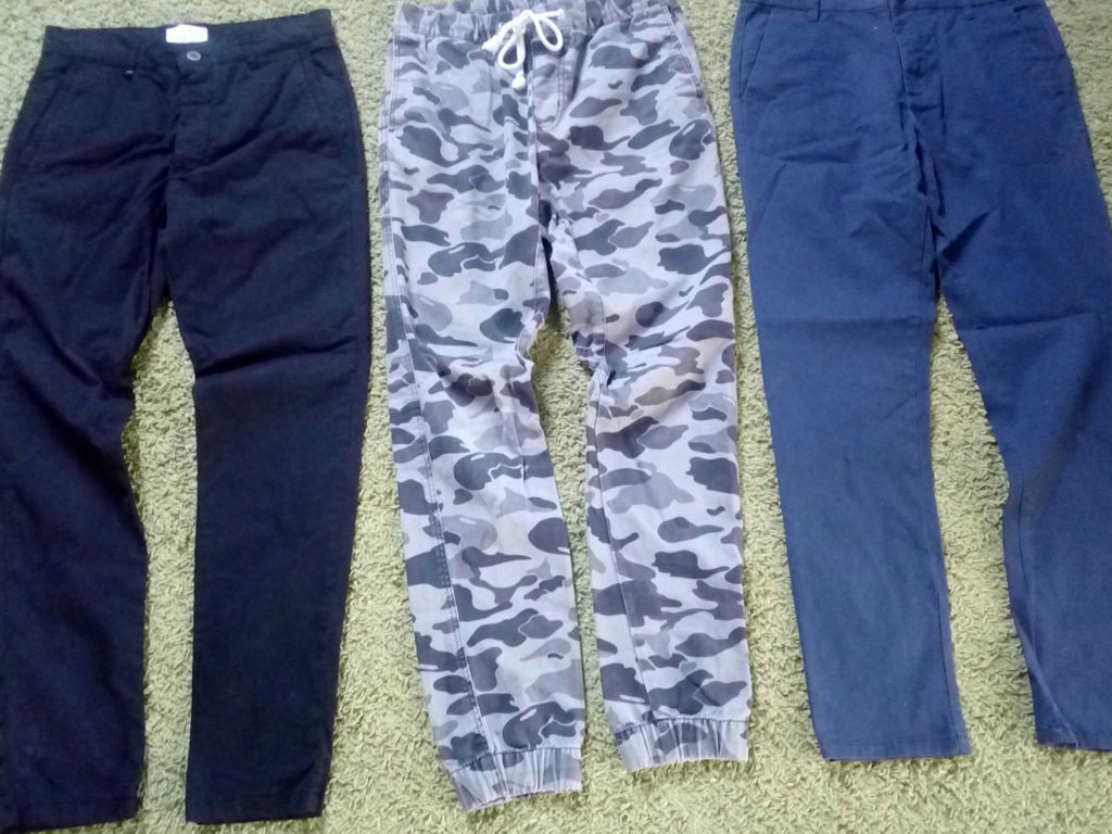 3 PARY SPODNI BERSHKA TOPMAN H&M ROZMIAR 30