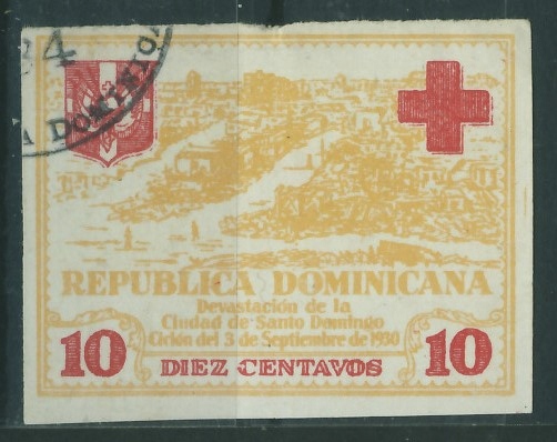 Dominicana 10 cts. - 1930 r. Czerwony Krzyż