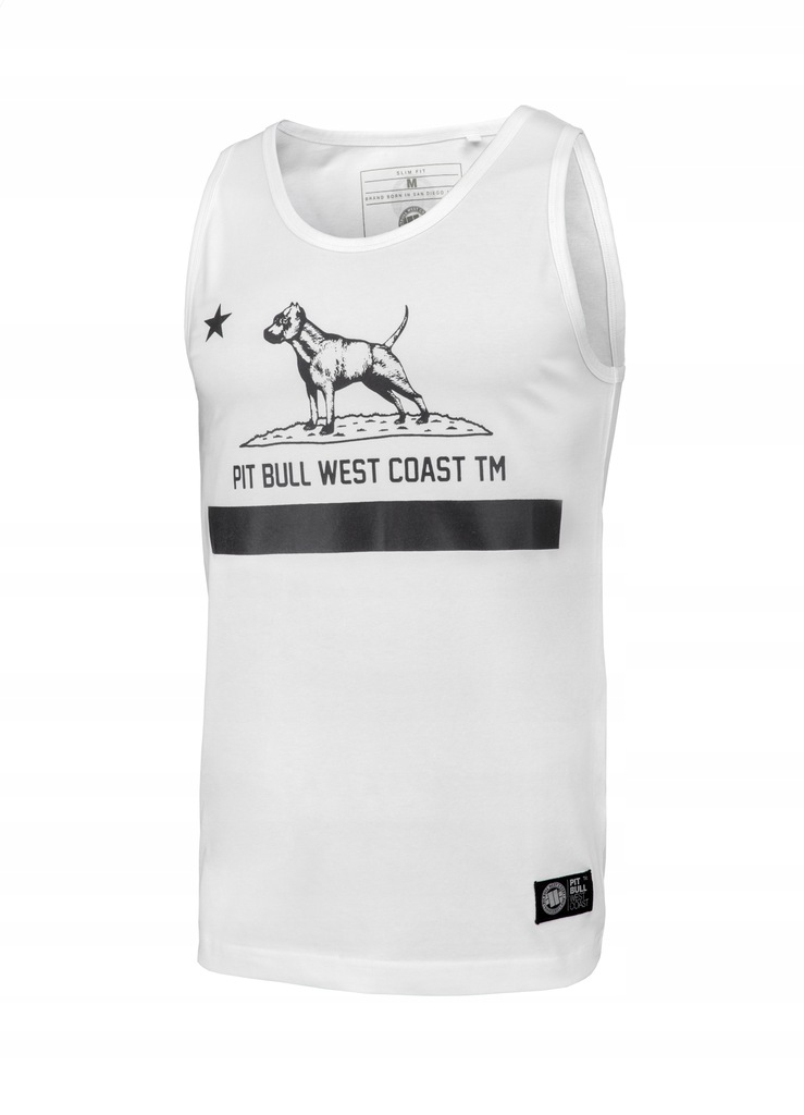 Tank Top Slim Fit Cal Flag Pit Bull (S) biały