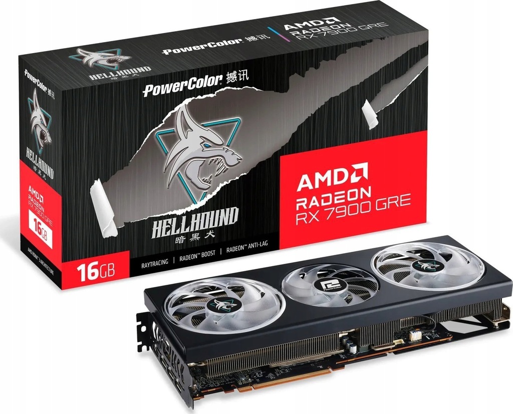Hellhound Radeon RX 7900 GRE OC 16GB GDDR6 (RX 7900 GRE 16GL/OC) OUTLET