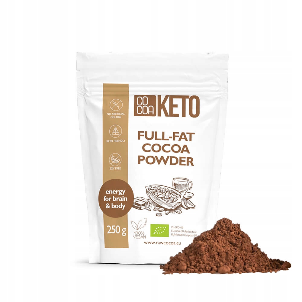 KETO Kakao nieodtłuszczone surowe nieprażone 250g