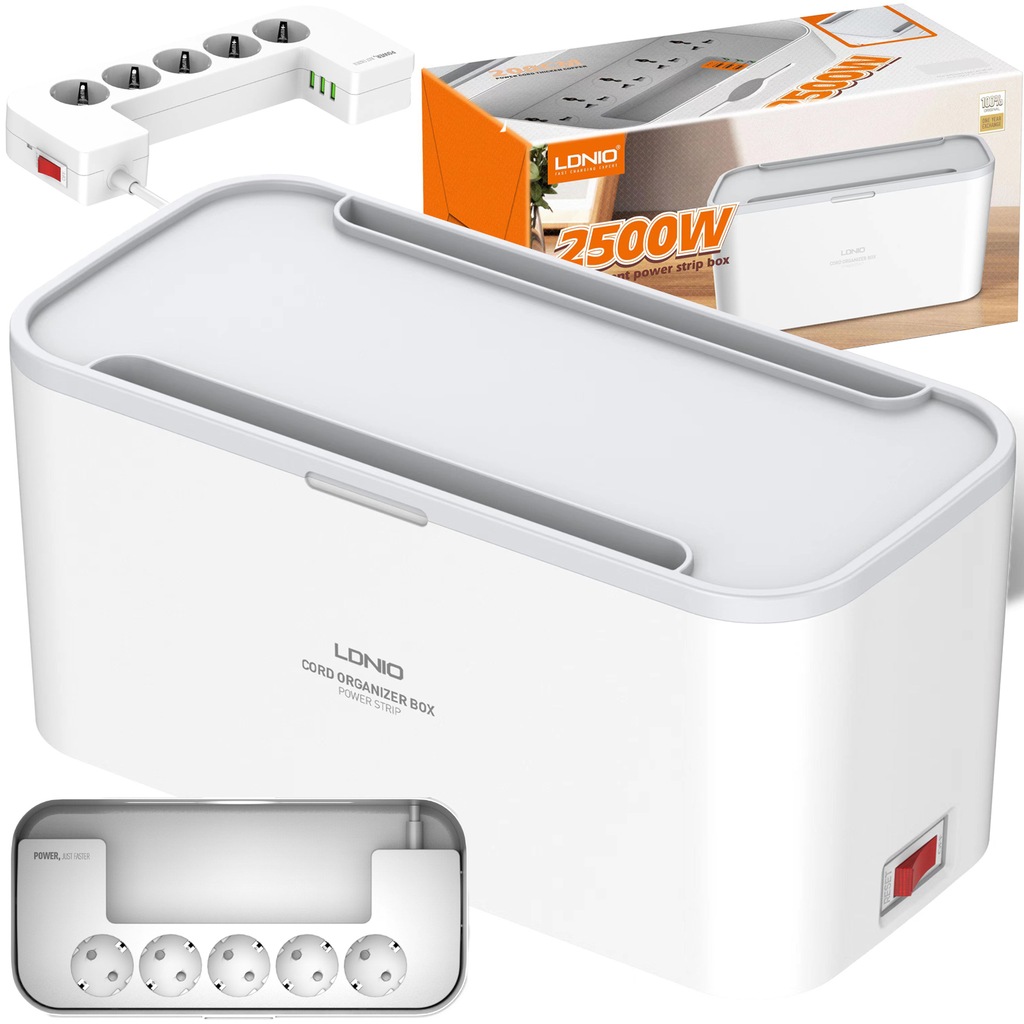 Listwa zasilająca organizer kabli 3xUSB-A