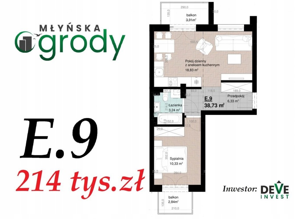 Mieszkanie, Busko-Zdrój, Busko-Zdrój (gm.), 39 m²