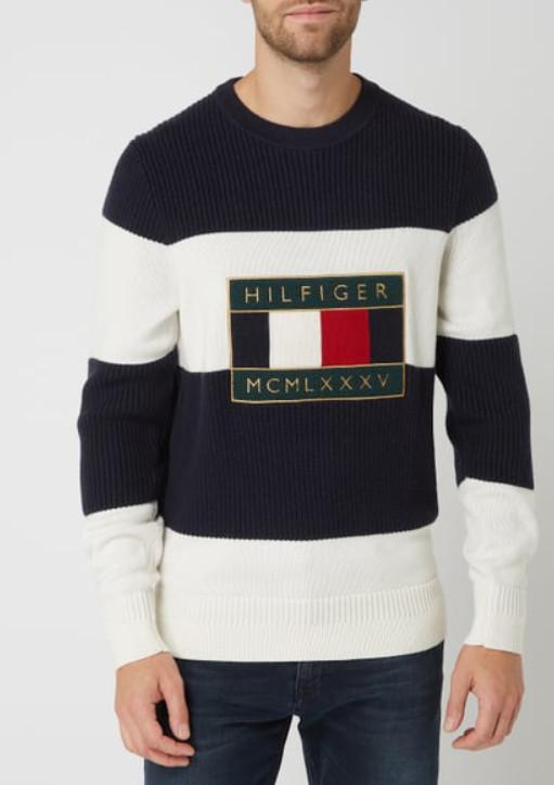 P0F402*TOMMY HILFIGER SWETER Z WEŁNĄ LOGO M K00