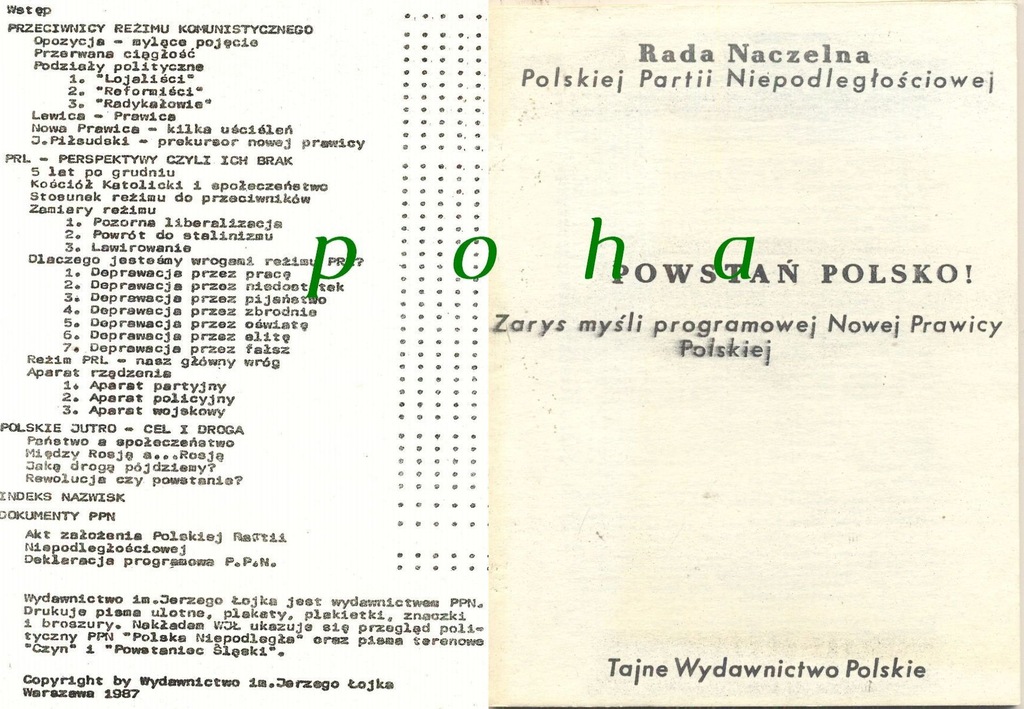 Powstań Polsko 1987 Myśl programowa