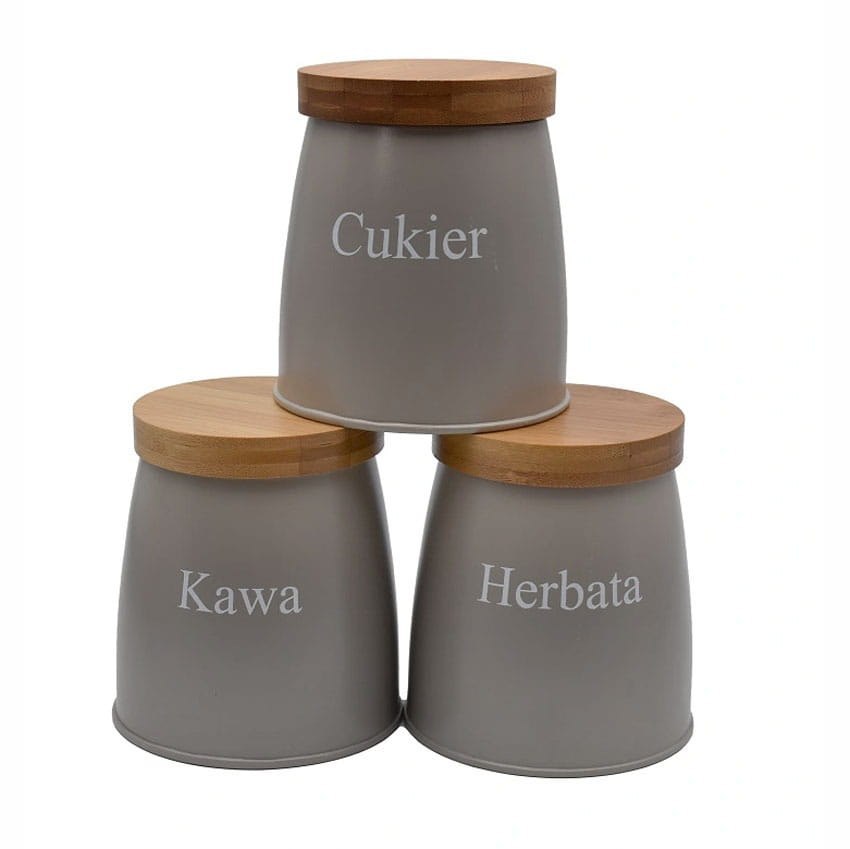 ZESTAW 3 POJEMNIKÓW KAWA HERBATA CUKIER BRUNBESTE