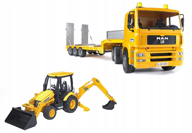 BRUDER 01654 MAN TGA Z NACZEPĄ + KOPARKA JCB - 8340774682