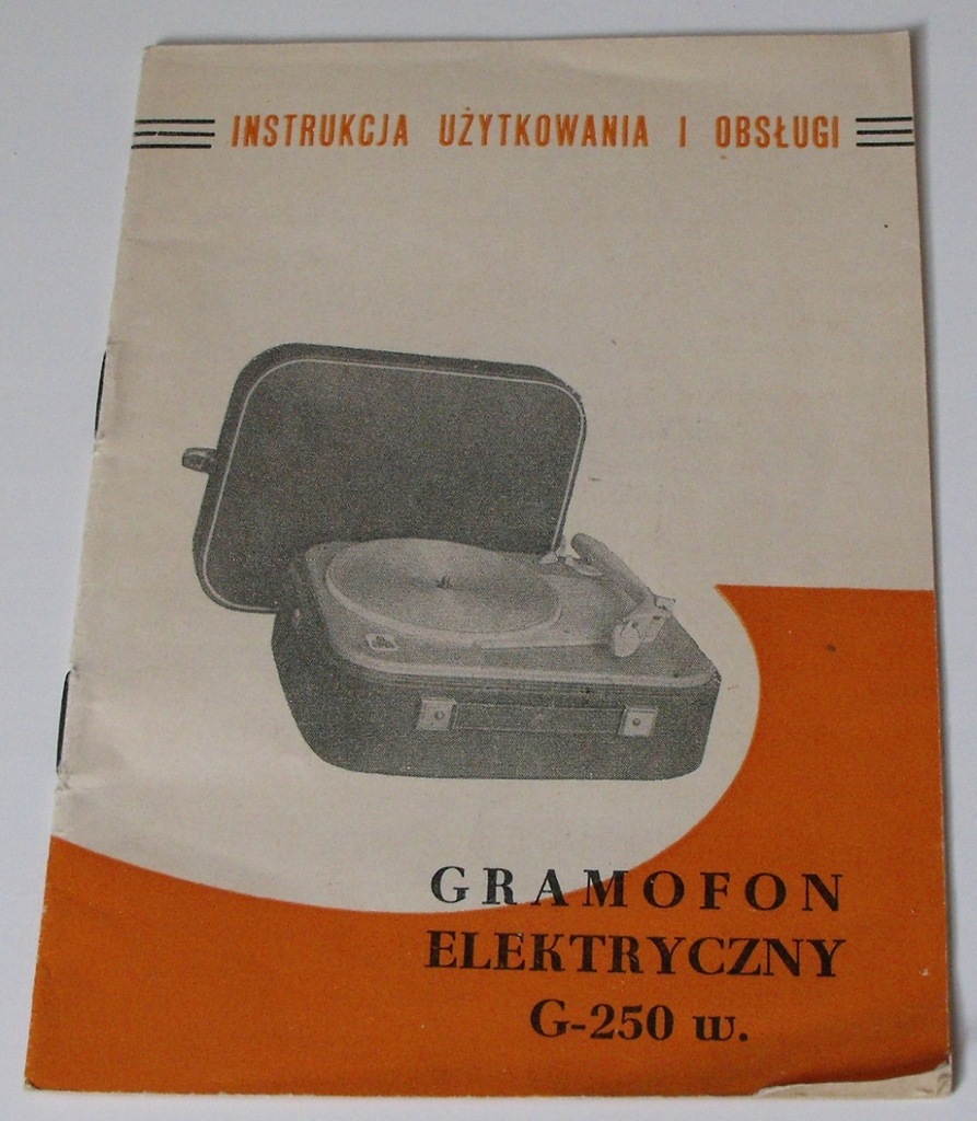 Unitra G-250w oryginalna instrukcja gramofonu
