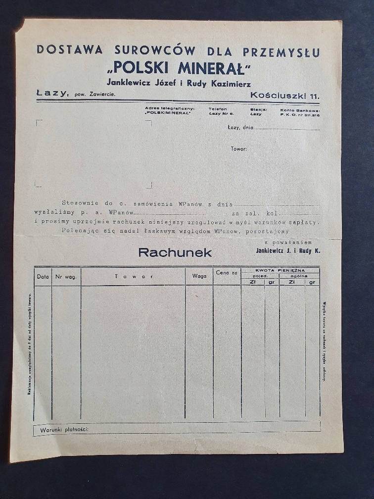 Polski Minerał J. Janklewicz i K. Rudy rachunek