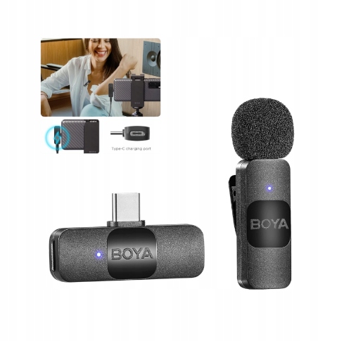 Mikrofon BOYA BY-V10 Type C Android z redukcją szumów do YouTube, podcastów