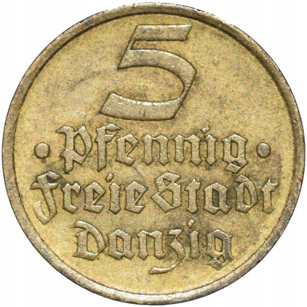 Wolne Miasto Gdańsk 5 fenigów pfennig 1932