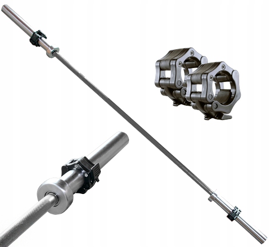 GRYF OLIMPIJSKI SZTANGA 220cm 18,5 kg + ZACISKI