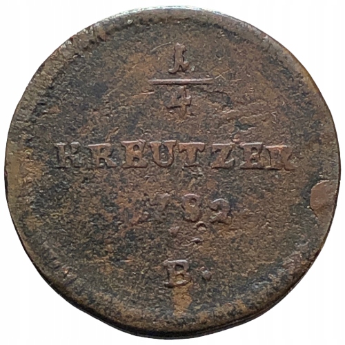 49328. Austria, 1/4 krajcara 1782 r, B, (2,11g/18,5mm)