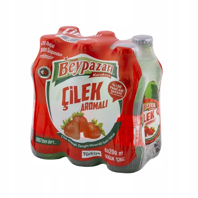 Woda mineralna gazowana truskawkowa 6*200ml BEYPAZARI
