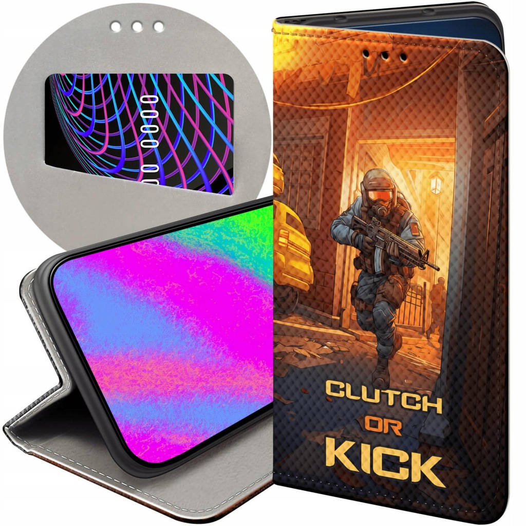 ETUI Z KLAPKĄ DO SAMSUNG GALAXY S22 WZORY CS GO COUNTER-STRIKE FUTERAŁ CASE