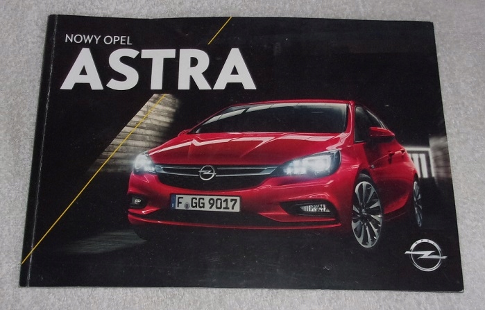 Nowy Opel Astra prospekt samochodowy 2015 rok