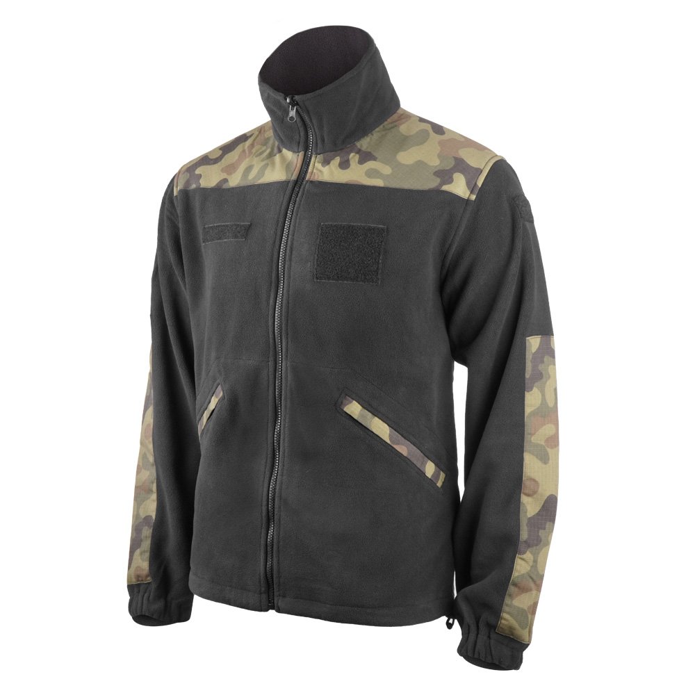 Texar - Bluza polarowa Mundurowa Grom - Czarna / PL Camo - M