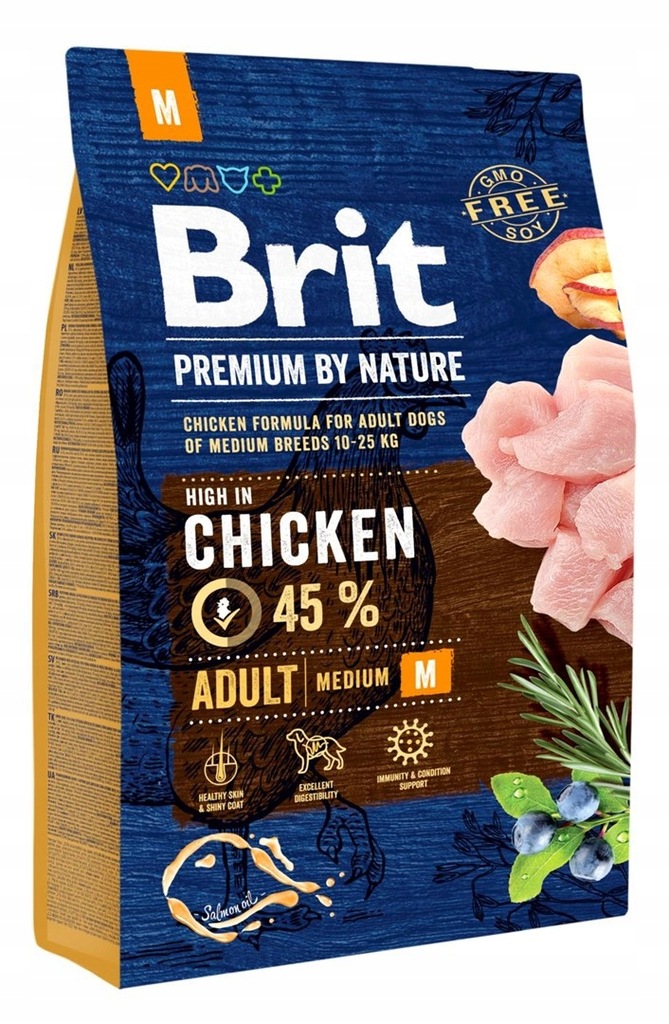 BRIT PREMIUM BY NATURE Adult M - sucha karma z kurczakiem dla psów dorosłyc