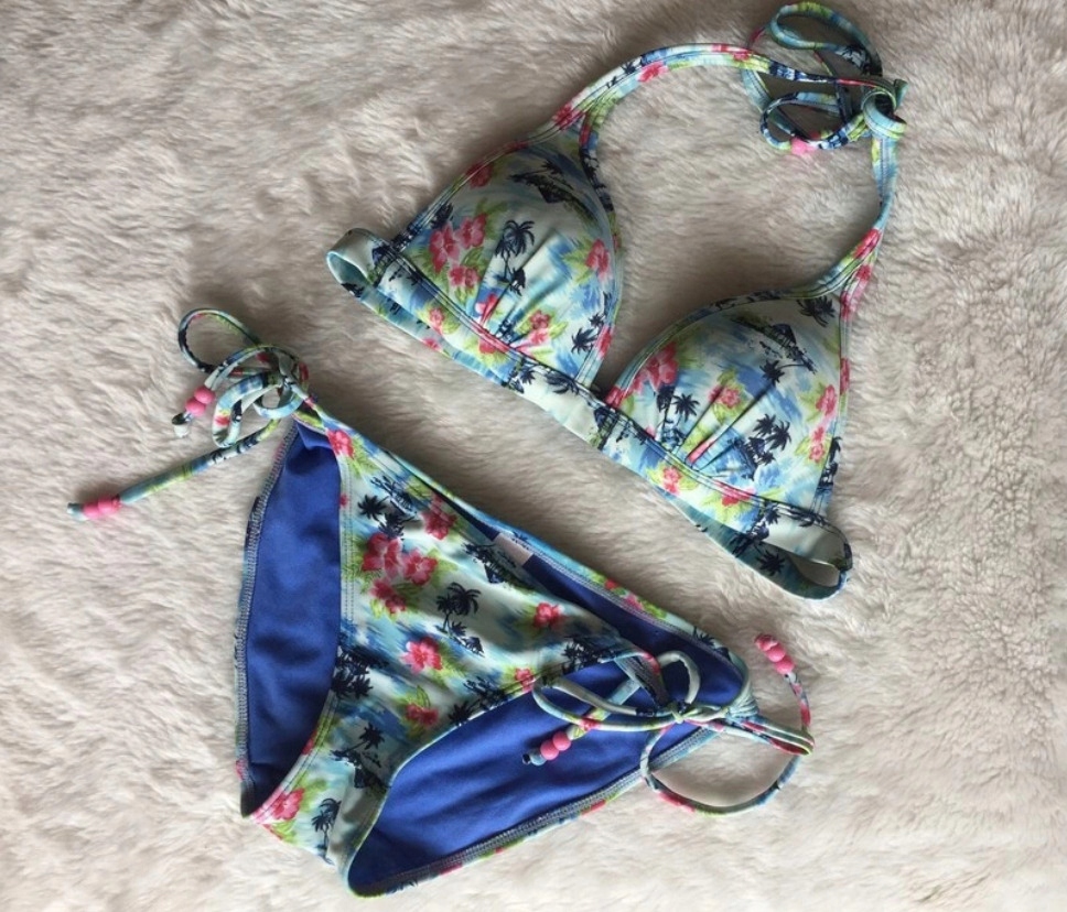Błękitne dwuczęściowe bikini Le Senza S 36