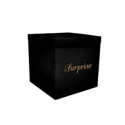 Pudełko prezentowe Surprise, czarne, 50x50x50 cm