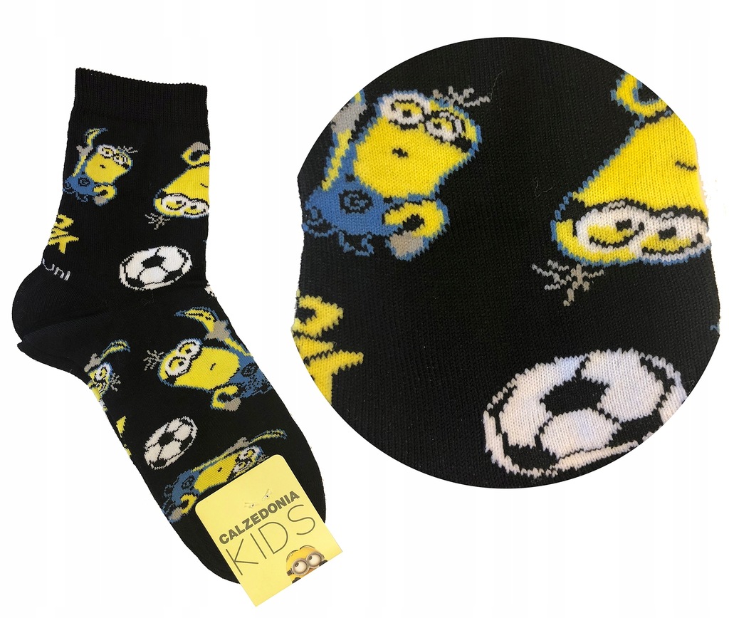 CALZEDONIA skarpetki minionki czarne 31-33