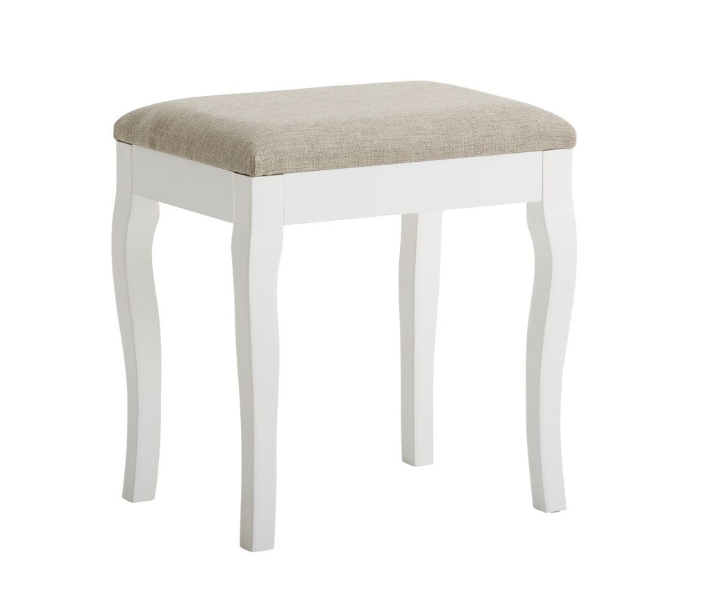 Taboret pufa puf biała glamour do toaletki przedpo
