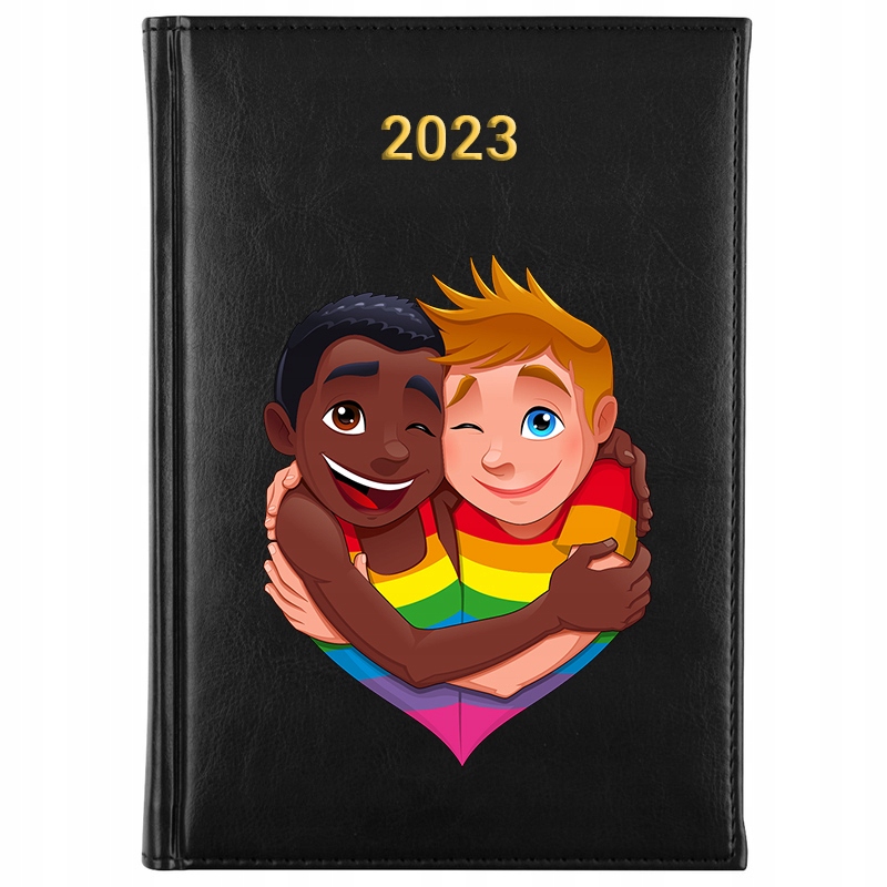 Kalendarz A5 2023 CZARNY LGBT Pride Month Wzory 12323322983