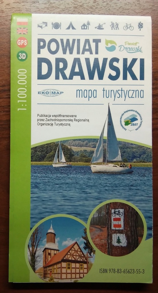 POWIAT DRAWSKI mapa turystyczna 2019 Drawsko Pom. 12995139386