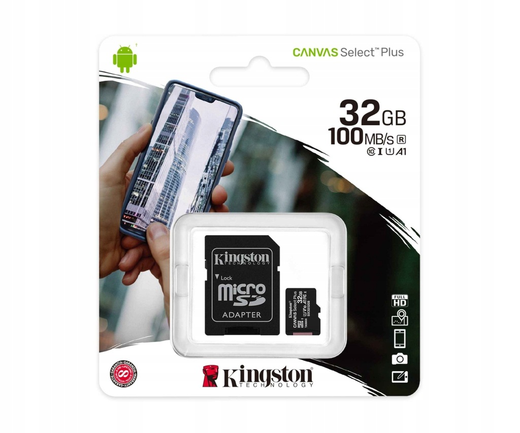 KINGSTON KARTA PAMIĘCI 32GB microSDHC 10 UHS-I 100 MB/s + ADAPTER