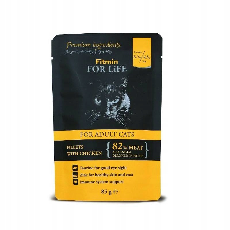 Karma dla kota FITMIN For Life Cat Pouch Adult Chicken 85g