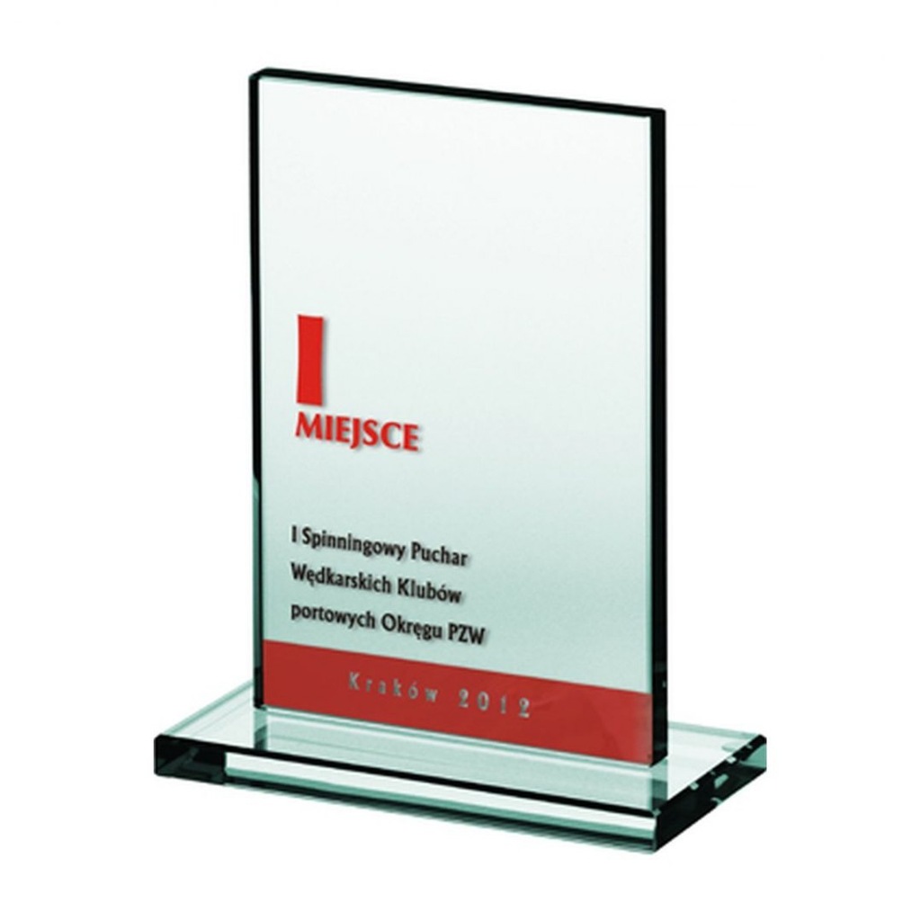 Trofeum Szklane Grawerowane + Wypełnienie Farbą Tr