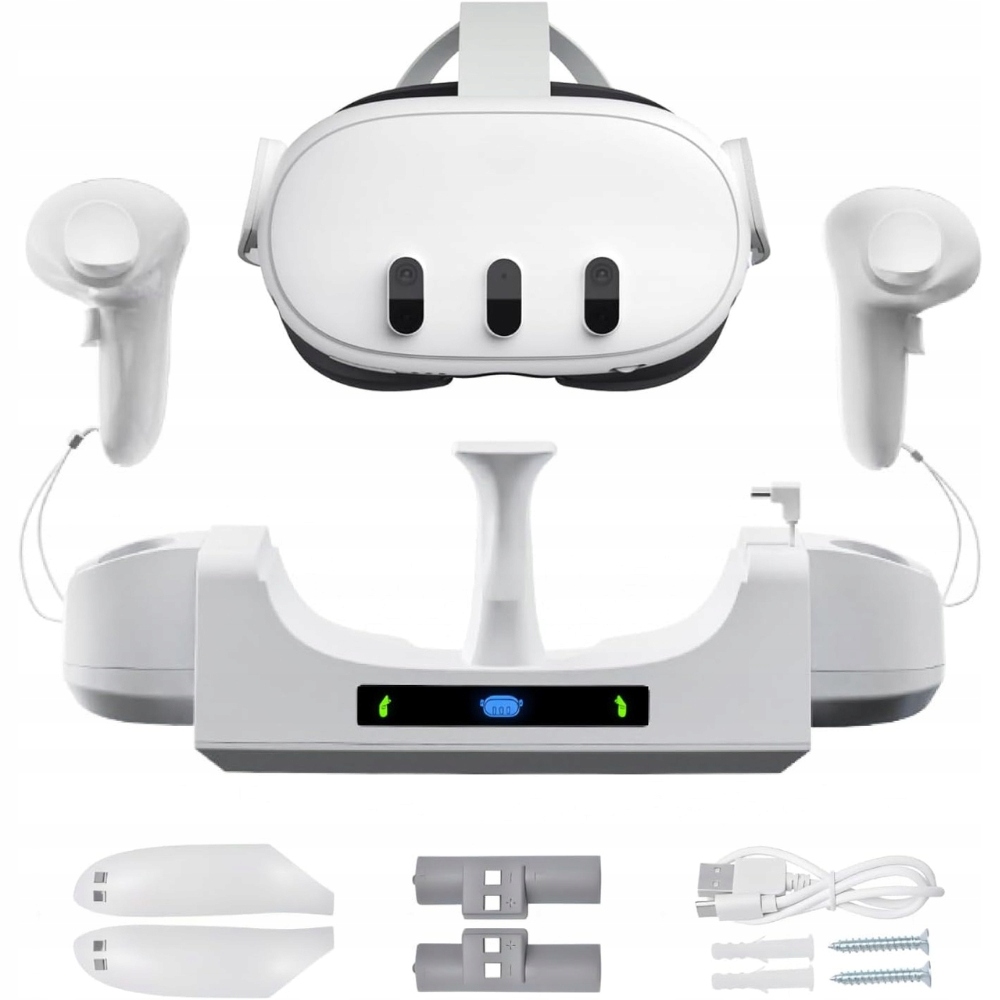 SPEEDY BEE Stacja Ładująca do Meta Quest 3 – Stojak + Baterie 600mAh