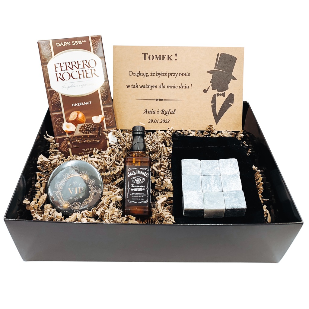 PODZIĘKOWANIE DLA ŚWIADKA - BOX KOSZ PREZENTOWY ZAPALNICZKA ZESTAW PREMIUM