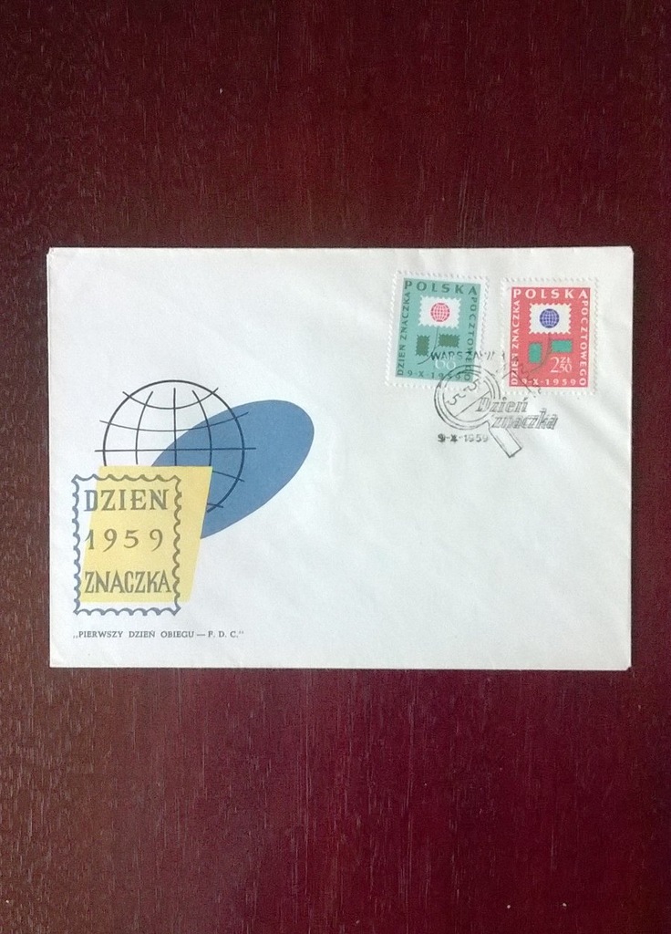 Koperta FDC Fi 981-982 Dzień znaczka 1959