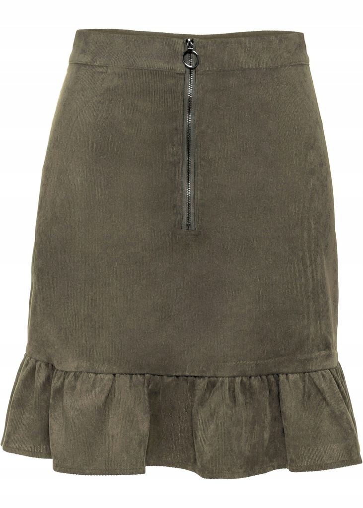 S7213 SPÓDNICA SZTRUKSOWA Z ZAMKIEM OLIWKOWA R.36