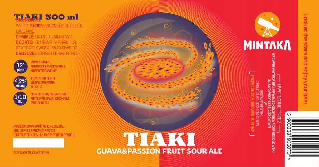 Купить Этикетка для пива ТИАКИ-МИНТАКА: отзывы, фото, характеристики в интерне-магазине Aredi.ru
