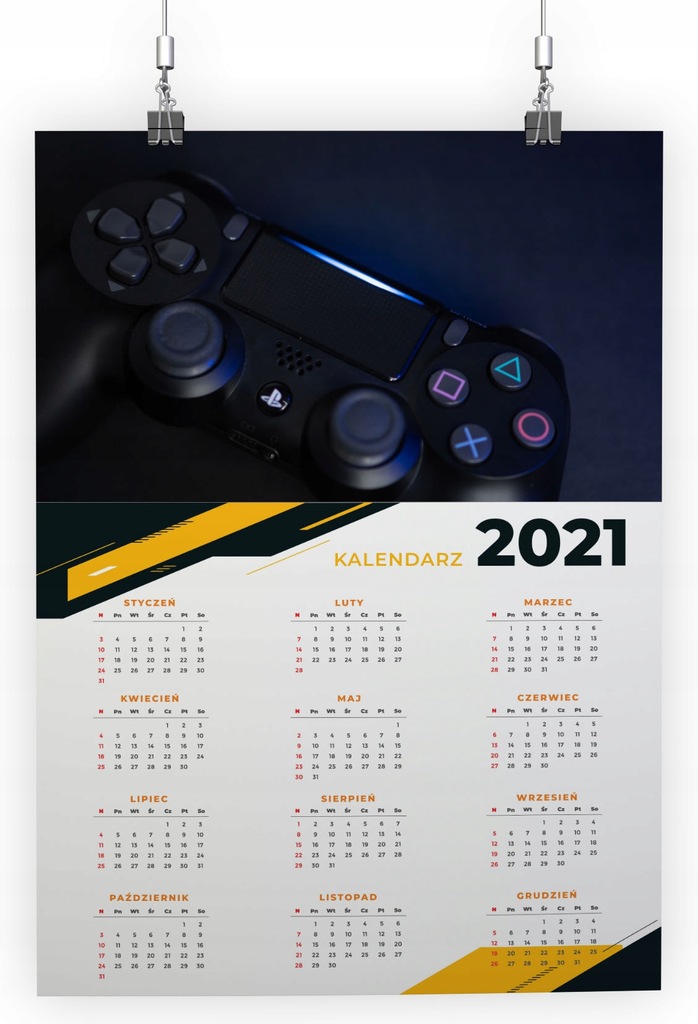 Plakat A0 KALENDARZ 2021 PLAYSTATION 04