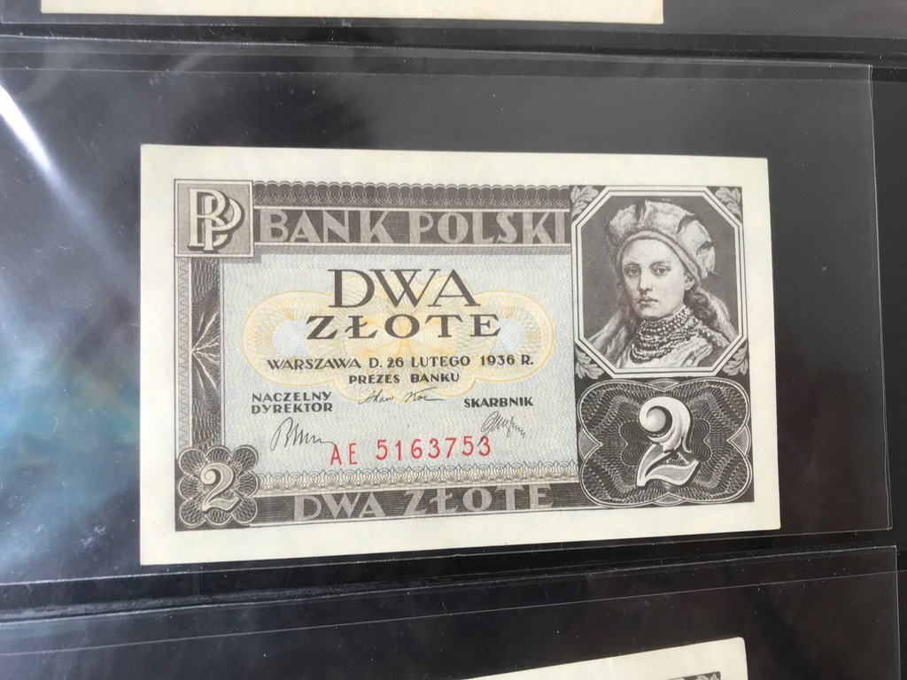 Banknot 2 zł 1936 seria AE UNC