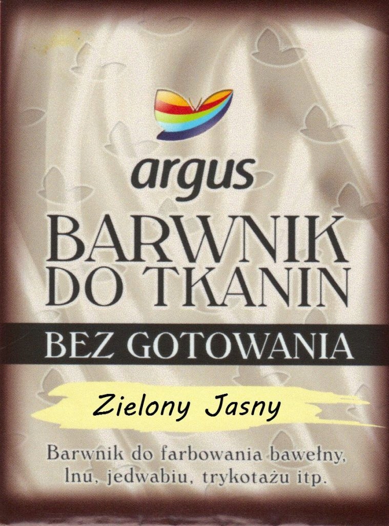 Barwnik do tkanin Argus bez gotowania JASNO-ZIEL