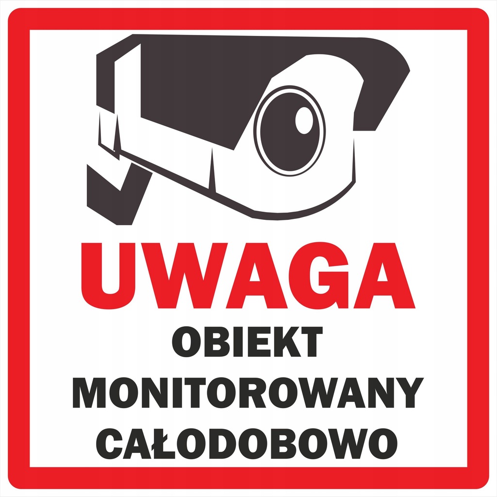 Naklejka OBIEKT MONITOROWANY CAŁODOBOWO 20cm