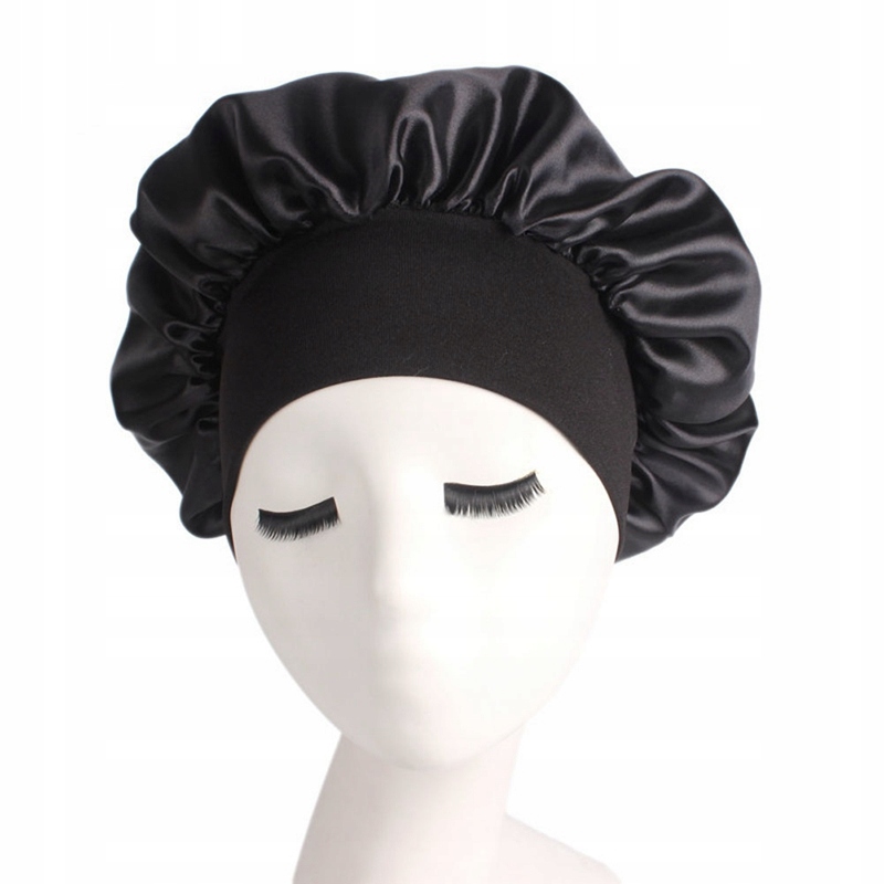 Newly Women's Satin Solid Sleeping Hat Night Sleep Cap Hair Care Bonnet