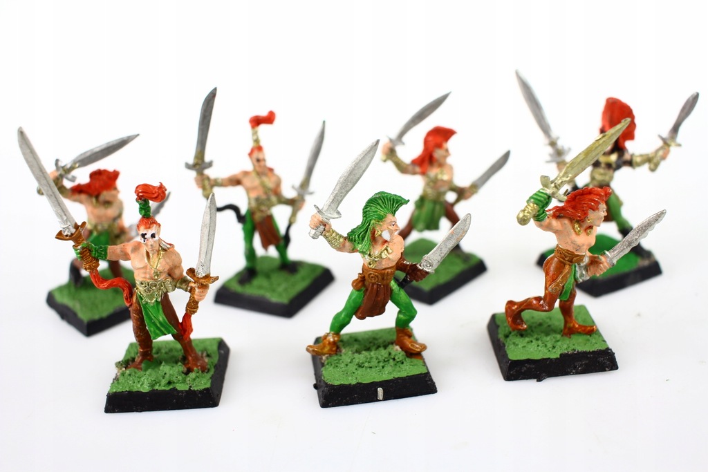 Wood Elf Wardancers zestaw 7 figurek metal