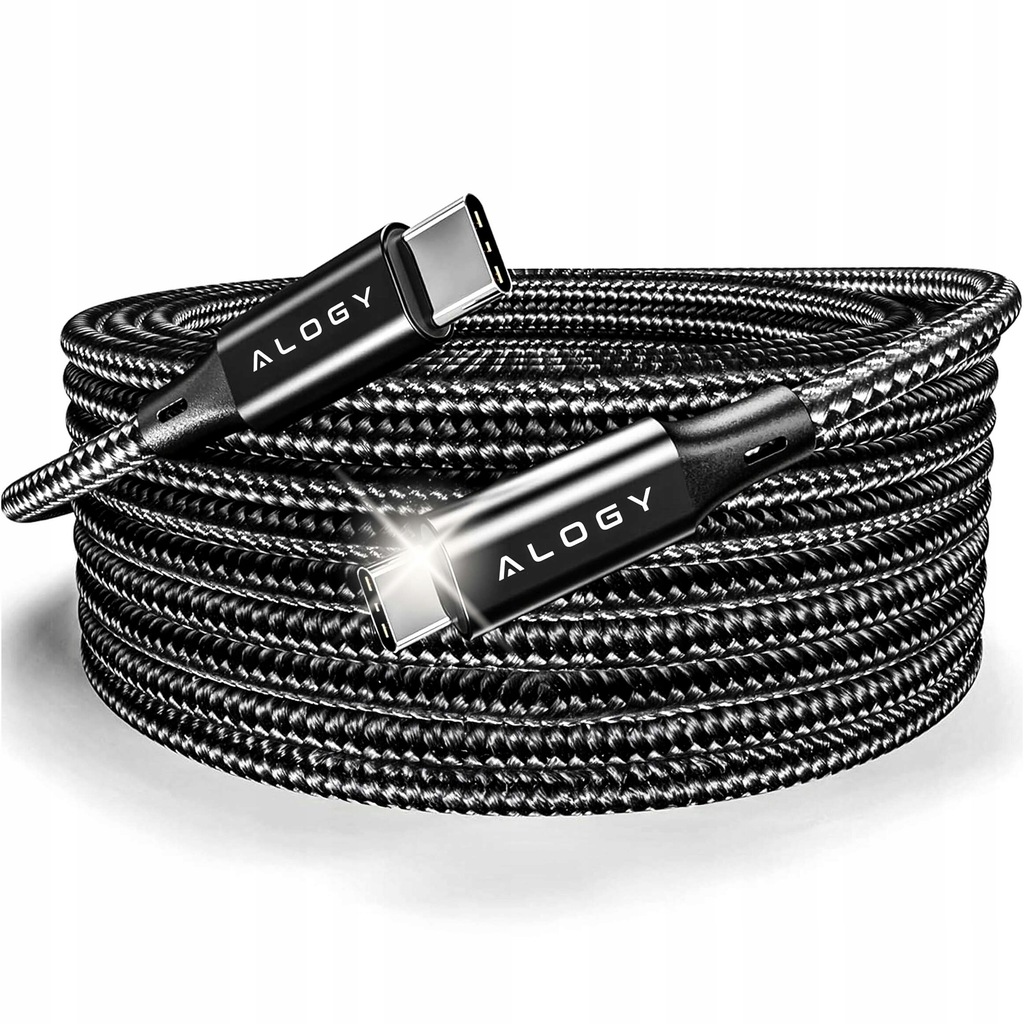 Kabel USB-C typ C mocny szybki 60W PD 2M do iPhone 15/Pro/Max nylonowy prze