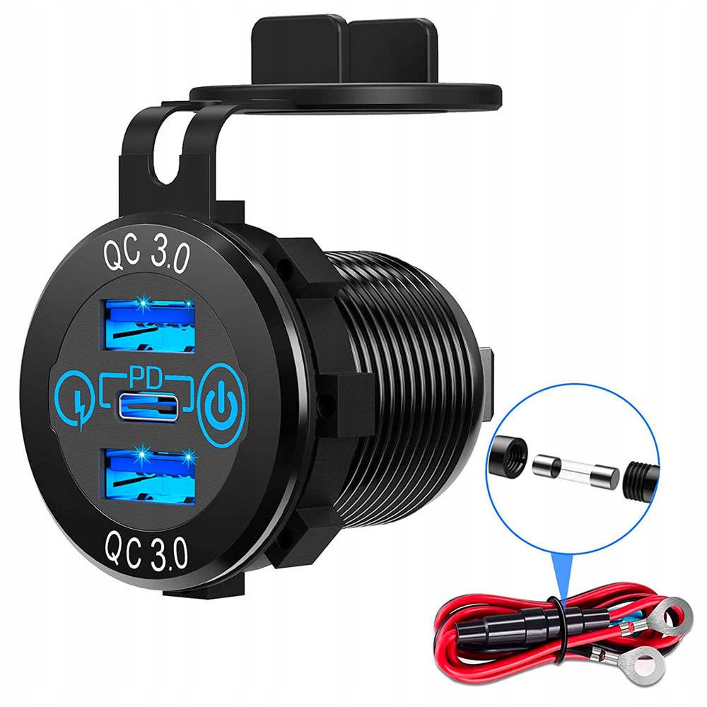 Ładowarka samochodowa LED gniazdo Alogy Mini Car Charge do motocykla zasila