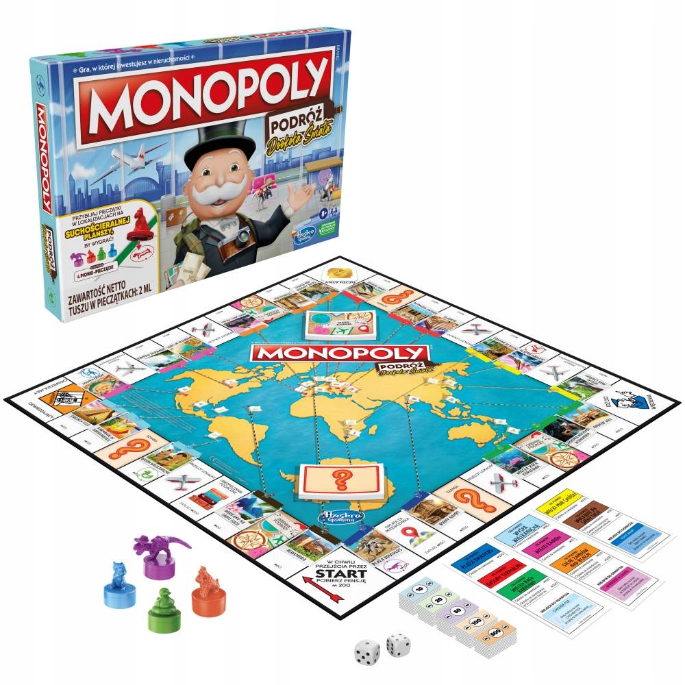 Gra planszowa Hasbro Monopoly Podróż dookoła Świata F4007