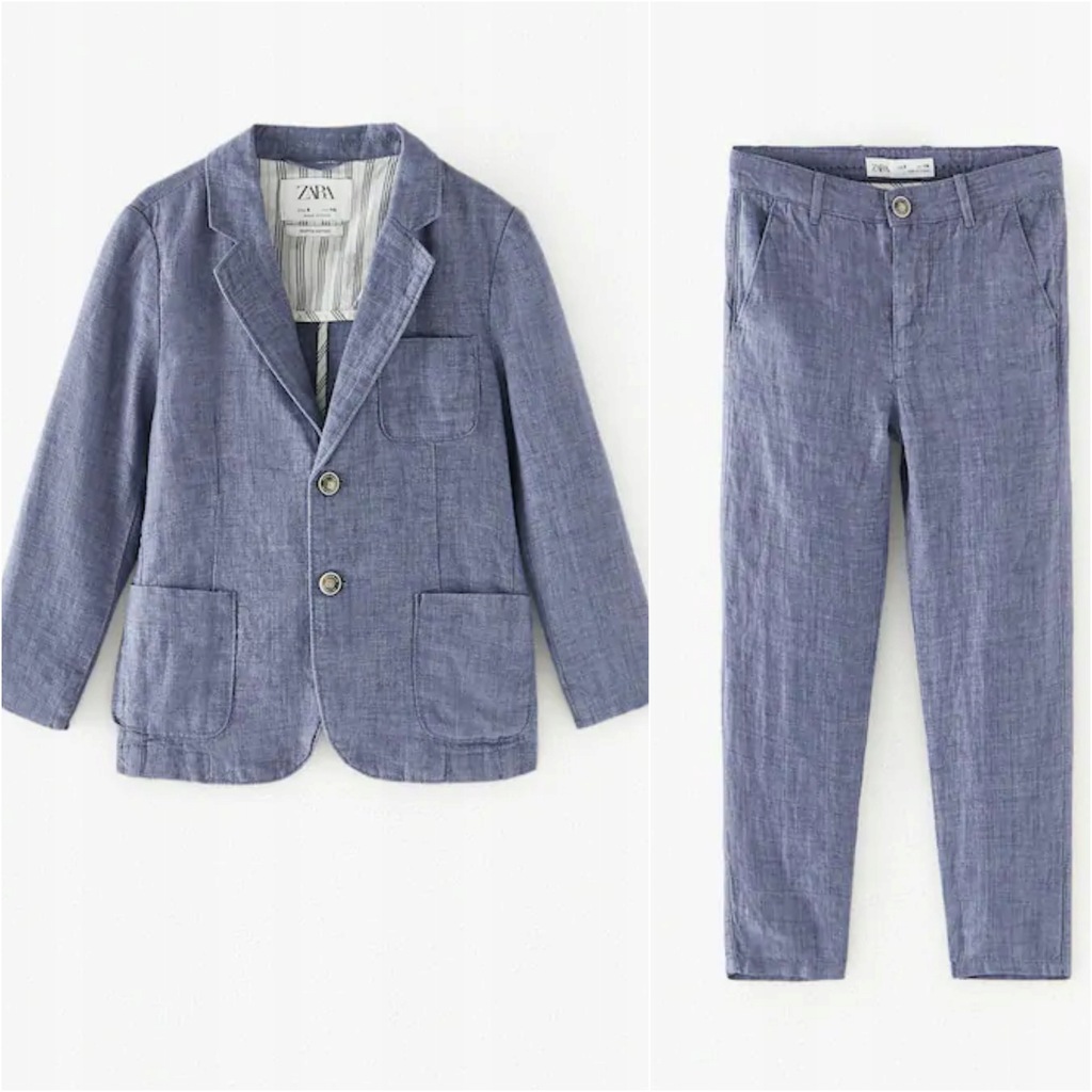 Zara kids Nowy lniany garnitur dla chłopca 140cm